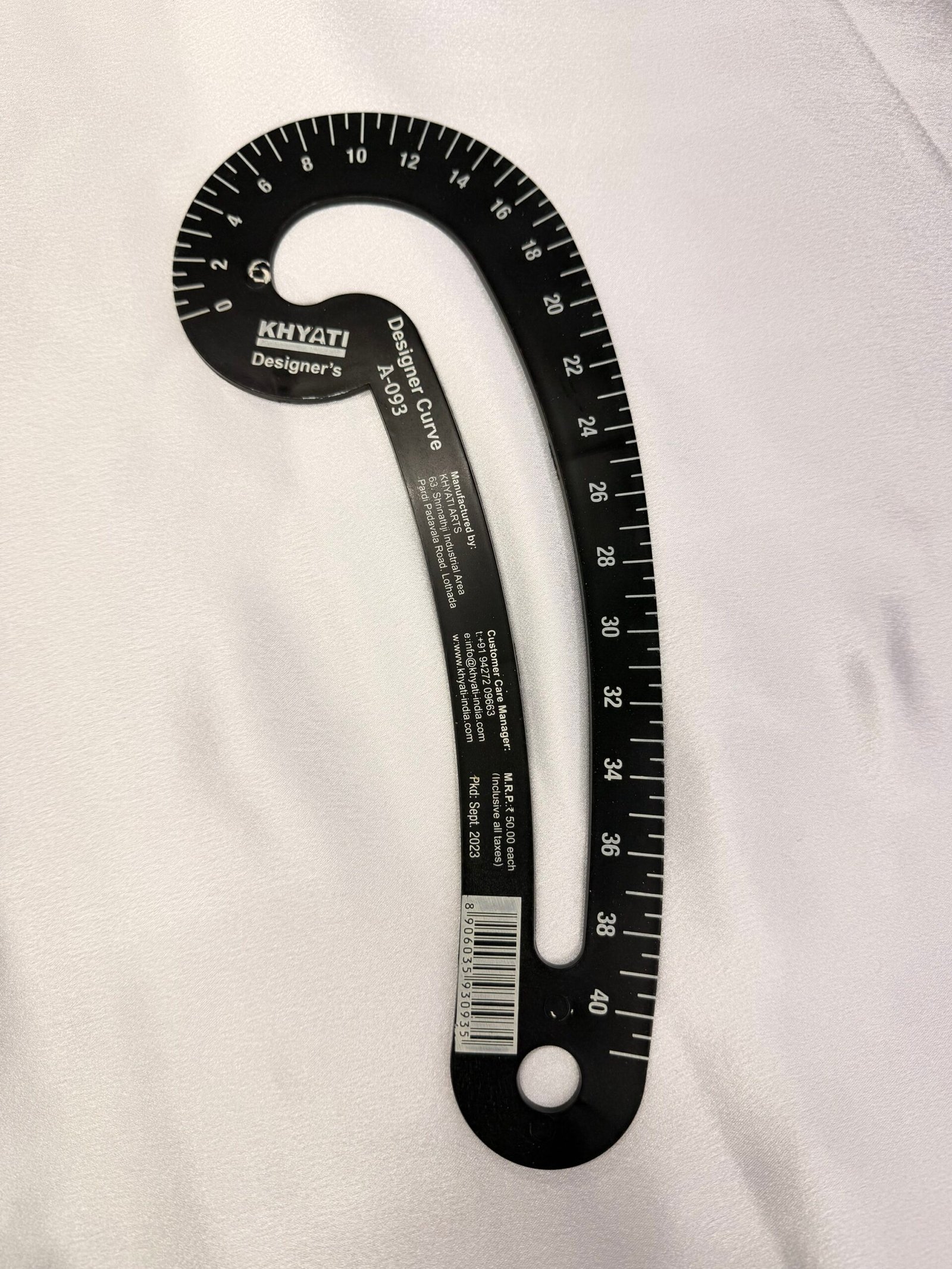 🧵 Khyati Designer's Curve (A-093) Pattern Making Tool (Armhole scale) thumbnail 3
