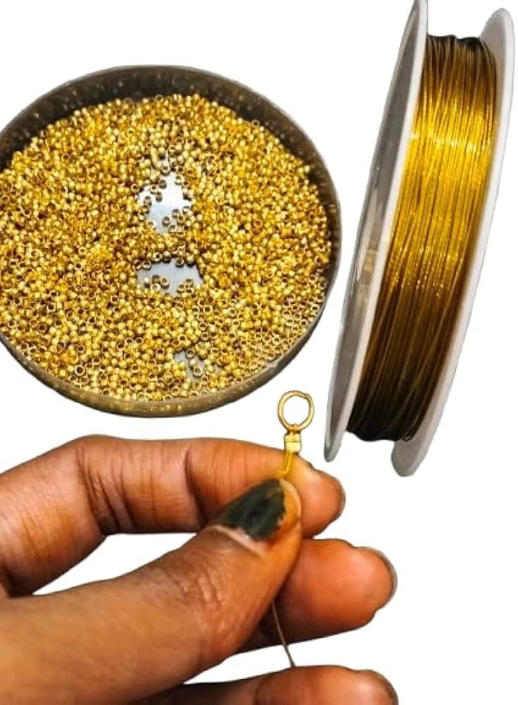Premium Gold-Tone Gear Locks (Crimp Beads)(Approx 100Piece) thumbnail 2