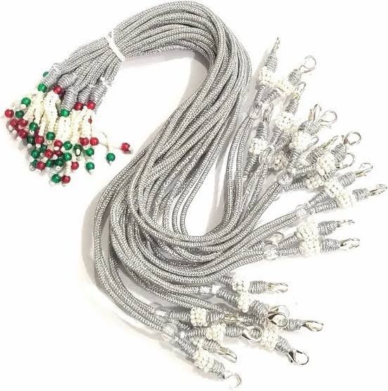 Adjustable Silver-Toned Necklace Dori with Multi-Color Bead Accents(12Piece) thumbnail 2