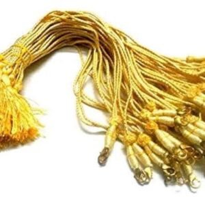 Premium Gold Silk Dori Necklace Cords with Lobster Claw Clasps – Pack of 12 Adjustable Braided Thread Strings for Jewelry Making & DIY Necklaces