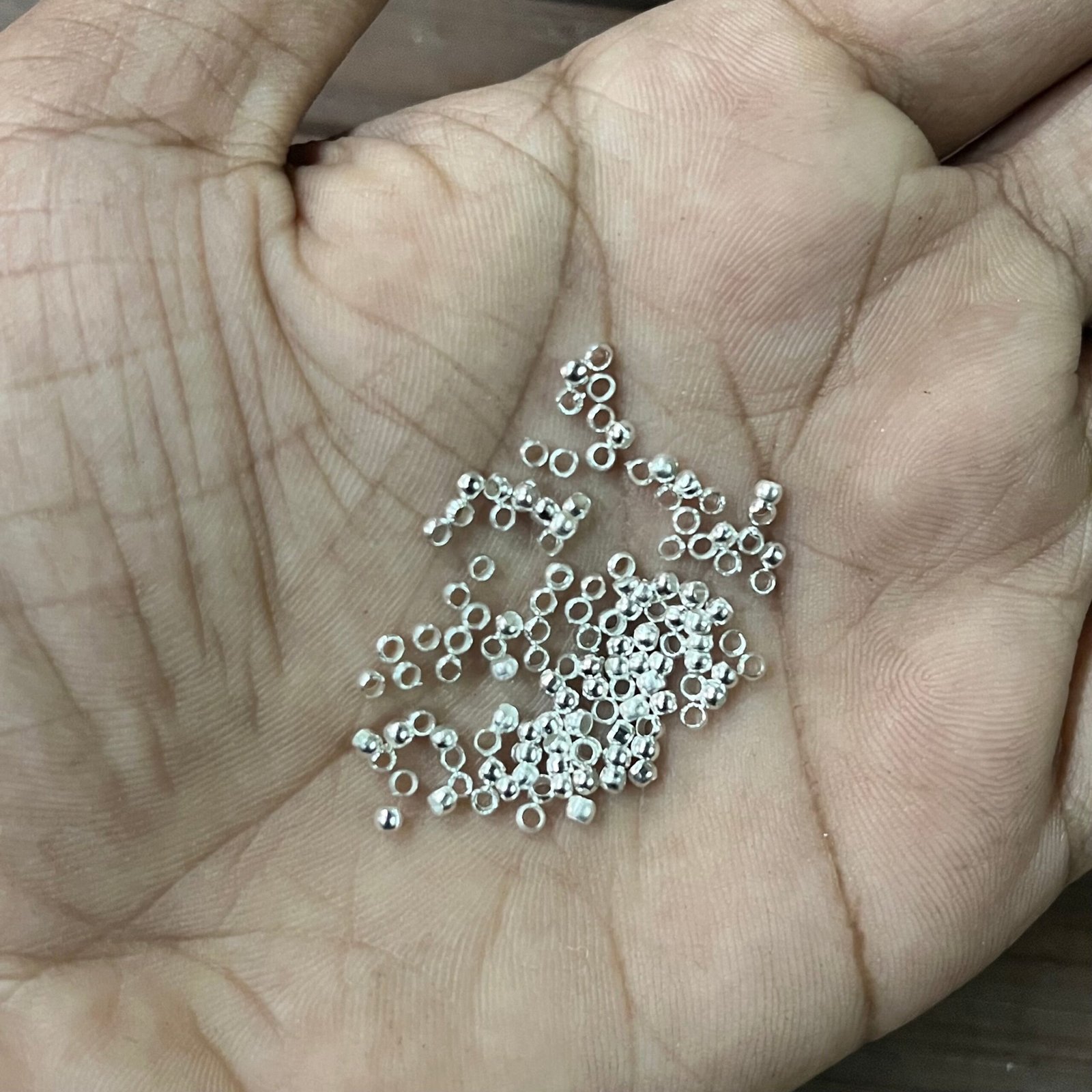 Premium silver-Tone Gear Locks (Crimp Beads)(Approx 100Piece) thumbnail 2