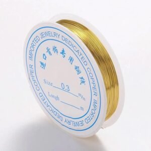 0.3mm Gold-Plated Professional Jewelry Wire – Ultra-Fine 28 Copper Core Wire for Intricate Beading, Weaving, and Embroidery(1Piece)
