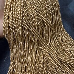 LeCraft Royal Premium Beads – Metallic Gold (3mm)(100Beads x 12Lines per bunch)