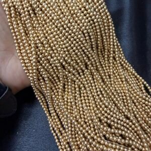 LeCraft Royal Premium Beads – Metallic Gold (4mm)(100Beads x 12Lines per bunch)(5Bunch)