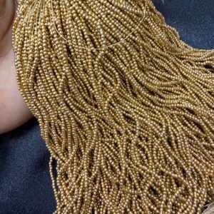 LeCraft Royal Premium Beads – Metallic Gold (1.5mm)(100Beads x 12lines per bunch)(5Bunch)