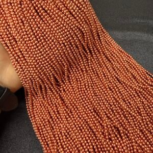 LeCraft Royal Premium Metallic Copper Beads (3mm)(100Beads x 12Lines per bunch)(5Bunch)