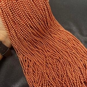 LeCraft Royal Premium Metallic Copper Beads (4mm)(100Beads x 12Lines per bunch)(5Bunch)