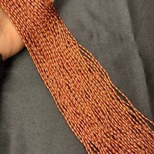 LeCraft Royal Premium Copper Metallic Rice/Wheat Beads(3mm)(80Beads x 15Lines per bunch)