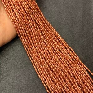 LeCraft Royal Premium Copper Metallic Drop Beads(3mm)(80Beads x 15Lines per bunch)(5Bunch)