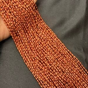 LeCraft Royal Premium Copper Metallic Drop Beads(4mm)(80Beads x 15Lines per bunch)(5Bunch)