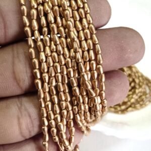 LeCraft Royal Premium Gold Metallic Drop Beads(3mm)(80Beads x 15Lines per bunch)(5Bunch)