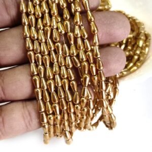 LeCraft Royal Premium Gold Metallic Drop Beads(4mm)(80beads x 15Lines per bunch)