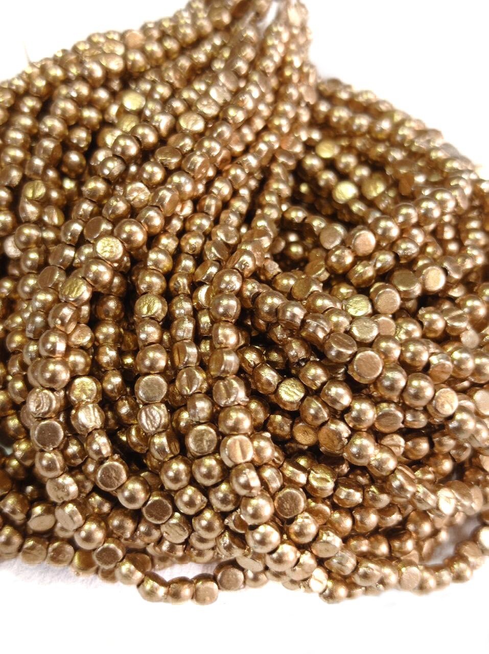 LeCraft Royal Premium Metallic Half Beads - 5mm Gold for Aari Work & Embroidery(80Beads x 12Lines per Bunch)(5Bunch) thumbnail 3