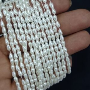 Lecraft Royal Premium Drop Pearl Beads – The Ultimate Embroidery Dangler(4mm)(80Beads x 12Lines per bunch)(5bunch)