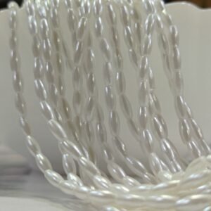Lecraft Royal Premium Rice & Wheat Pearl Beads – High-Luster Embroidery Edition(4mm)(250Beads x 12Lines per bunch)(5Bunch)
