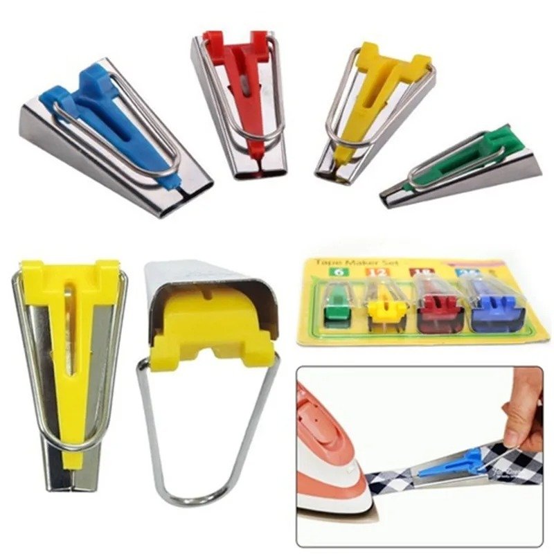 5-Piece Bias Tape Maker Set - Create Custom Fabric Binding in 5 Different Sizes (6mm to 25mm) thumbnail 3