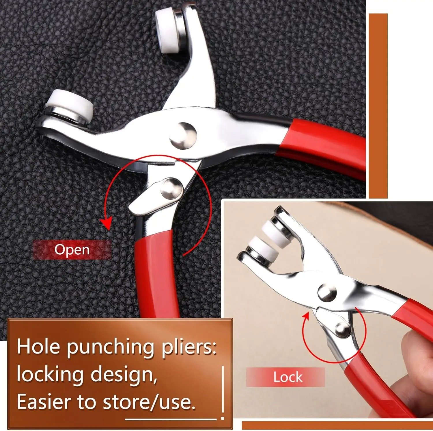 ✨ Eyelet & Grommet Setting Pliers with Punching Function with 144 press button thumbnail 3