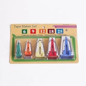 5-Piece Bias Tape Maker Set - Create Custom Fabric Binding in 5 Different Sizes (6mm to 25mm)