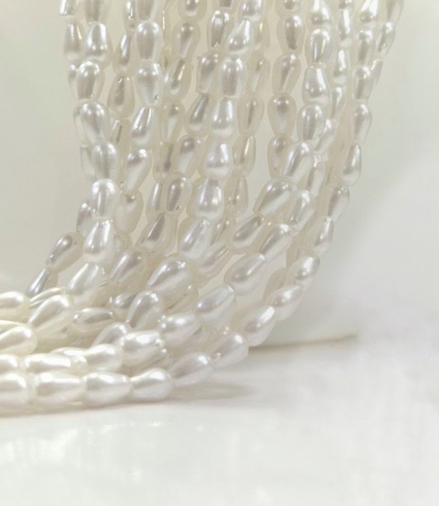 Lecraft Royal Premium Drop Pearl Beads – The Ultimate Embroidery Dangler(4mm)(80Beads x 12Lines per bunch)(5bunch) thumbnail 2