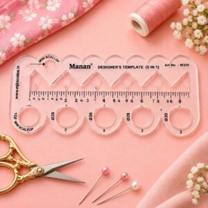 Mahan 5-in-1 Scallop Template Ruler for Sewing