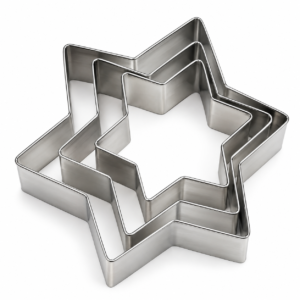 3 Pcs Stainless Steel Star Cookie Cutter Set – 3 Sizes Star Shape Biscuit & Fondant Cutter for Baking, Cookies, Cakes & Desserts